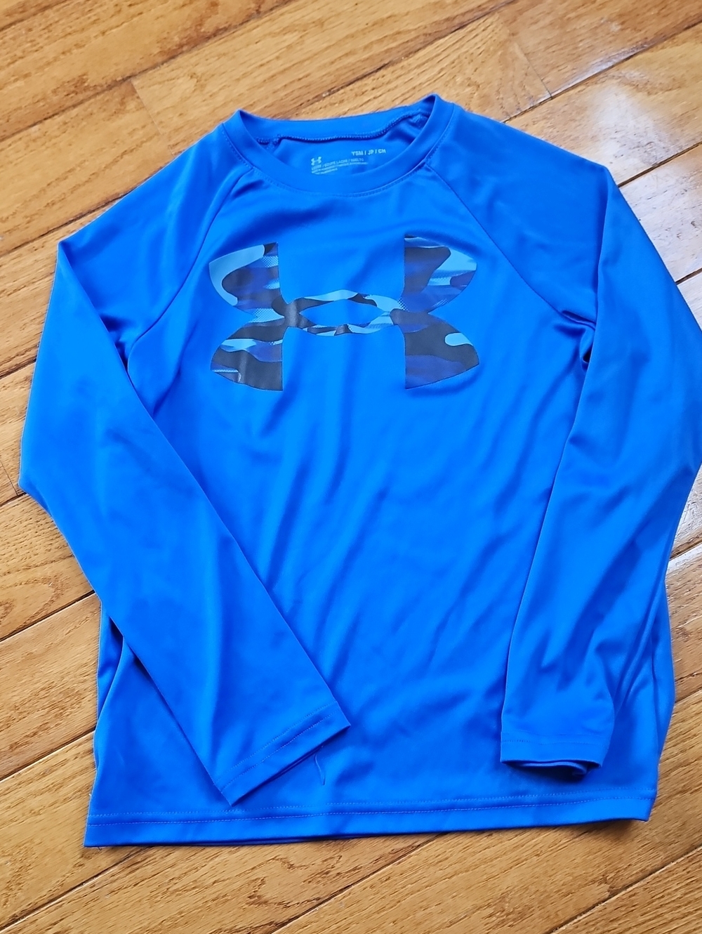 Under Armour Bright Blue Long Sleeve Performance Tee with Camo Logo